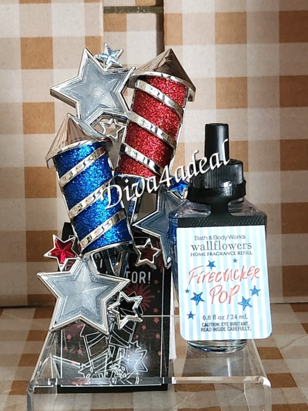 Bath & Body Works FIRECRACKER POP Projector Wallflower Plug & Refill Bundle